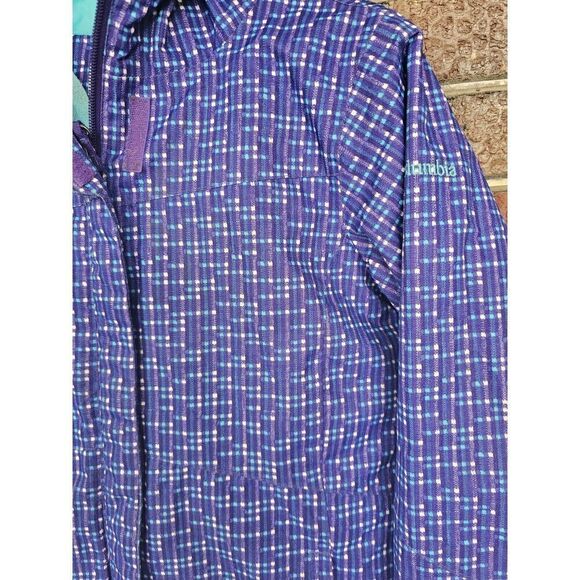 Columbia Girl Jacket Purple Plaid Interchange Ski Snow Parka Medium 10-12 - Picture 2 of 7